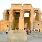 The unique dual-temple design of Kom Ombo Temple, with its twin sanctuaries dedicated to Sobek and Horus the Elder
