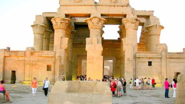 The unique dual-temple design of Kom Ombo Temple, with its twin sanctuaries dedicated to Sobek and Horus the Elder
